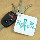 Ovarian Cancer Believe Awareness Key Chain