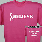 Believe breast cancer awareness walk t-shirt