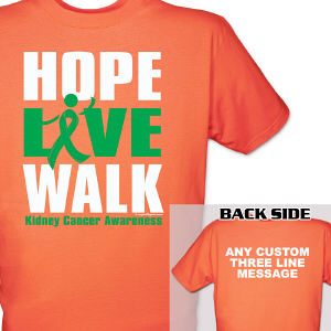 Hope Live Walk Kidney Cancer Awareness T-Shirt