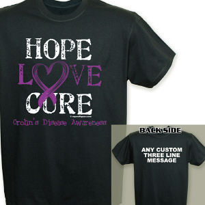 Hope Love Cure Crohn's Disease Awareness T-Shirt