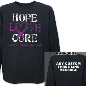 Hope Love Cure Crohn's Disease Awareness Long Sleeve Shirt