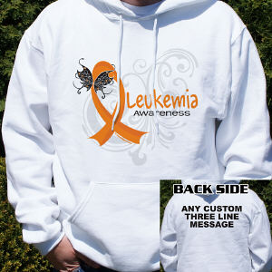 Leukemia Awareness Ribbon Hooded Sweatshirt