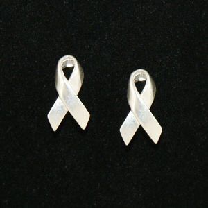 Silver Awareness Ribbon Earrings