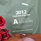 Fundraiser of the Year Logo Glass Circle Plaque