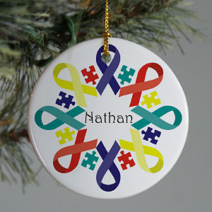 Autism Ribbon Snowflake Ornament