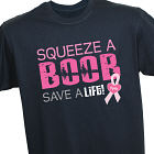 Squeeze a Boob - Breast Cancer Awareness Black T-Shirt