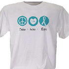 Peace Love Hope Cancer Awareness Personalized T-shirt