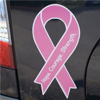  JUNZAN Breast Cancer Awareness Pattern White Small Car