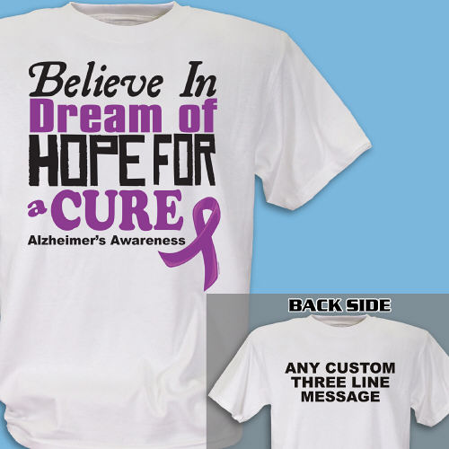 Believe In A Cure Alzheimer's Awareness T-Shirt | MyWalkGear.com