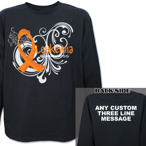 Leukemia Awareness Ribbon Long Sleeve Shirt | MyWalkGear.com