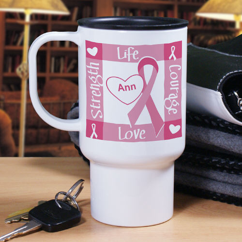 Personalized Breast Cancer Awareness Travel Mug Mywalkgear Com