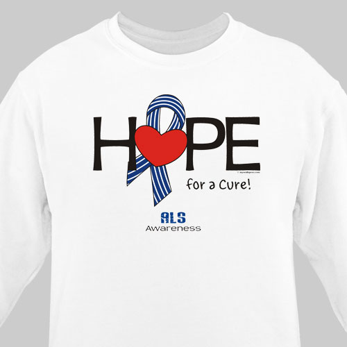 Hope For A Cure ALS Awareness Long Sleeve Shirt | MyWalkGear.com