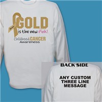 Gold Is The New Pink Childhood Cancer Awareness Long Sleeve Shirt 9074447X